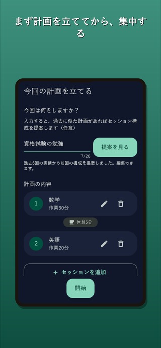 まず計画を立ててから、集中する